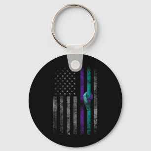 Mental Health American Flag Suicide Awareness Key Ring