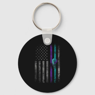 Mental Health American Flag Suicide Awareness  Key Ring