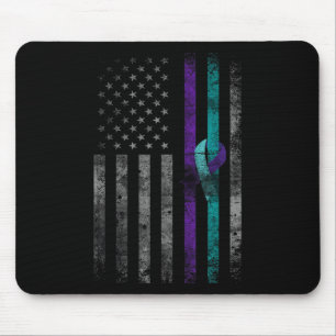 Mental Health American Flag Suicide Awareness Mouse Pad