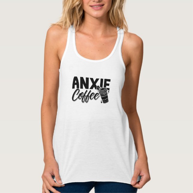 Mental Health Anxie Coffee Awareness Anxiety Anxie Singlet (Front)