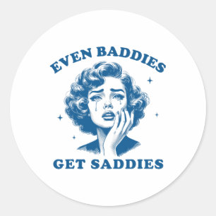 Mental Health Anxiety Depression Even Ddies Get Sa Classic Round Sticker