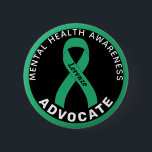 Mental Health Awareness Advocate Black Button<br><div class="desc">Mental Health Awareness Advocate Black Button for awareness and mental health support for people fighting depression.</div>