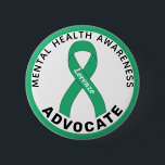 Mental Health Awareness Advocate White Button<br><div class="desc">Mental Health Awareness Advocate White Button for awareness and mental health support for people fighting depression.</div>