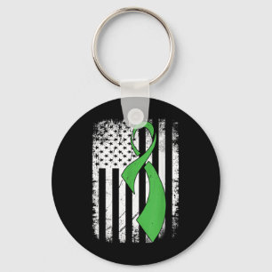 Mental Health Awareness American Flag Distressed Key Ring