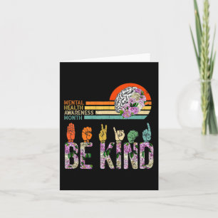 Mental Health Awareness ASL Be Kind Therapy Floral Card