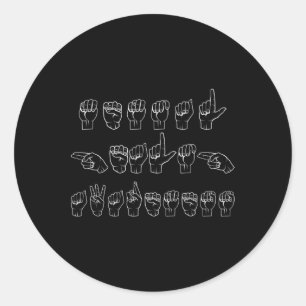 Mental Health Awareness ASL Sign Language Hands Mu Classic Round Sticker