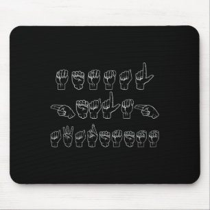 Mental Health Awareness ASL Sign Language Hands Mu Mouse Pad