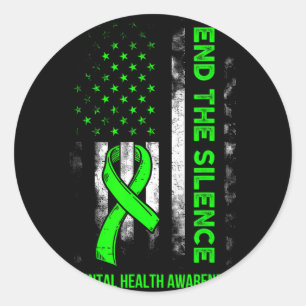 Mental Health Awareness Be Kind Sunflower Ribbon S Classic Round Sticker