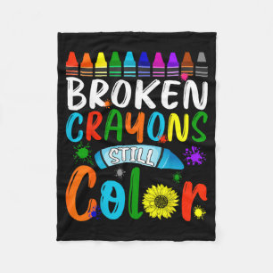 Mental Health Awareness Broken Crayons Still Colou Fleece Blanket