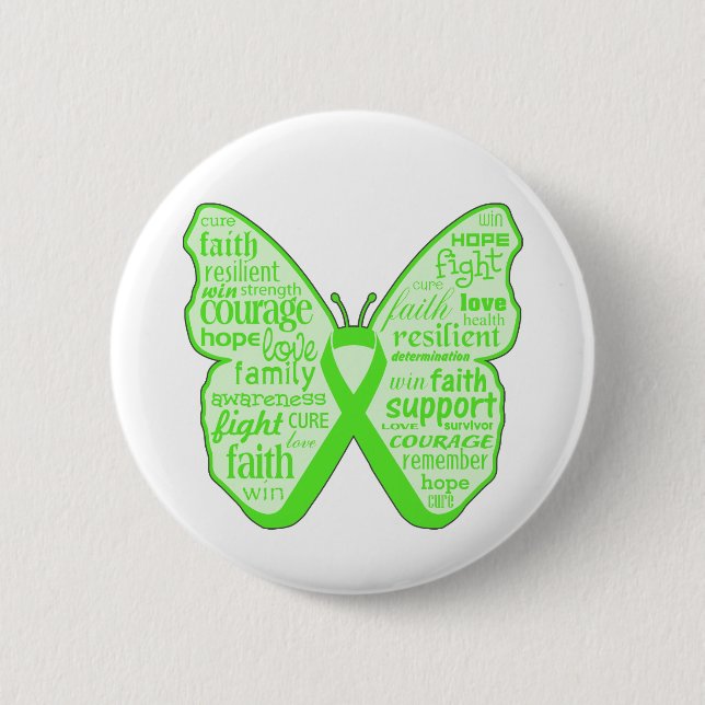Mental Health Awareness Butterfly Ribbon 6 Cm Round Badge (Front)