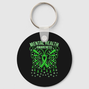 Mental Health Awareness Butterfly Ribbons Supporte Key Ring