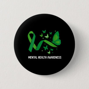 Mental Health Awareness Butterfly Sticker  6 Cm Round Badge