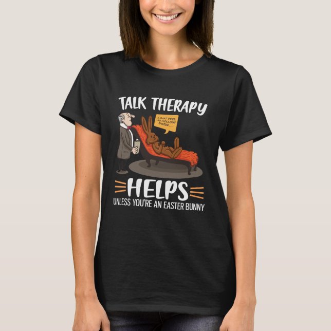 Mental Health Awareness Chocolate Bunny Funny East T-Shirt (Front)