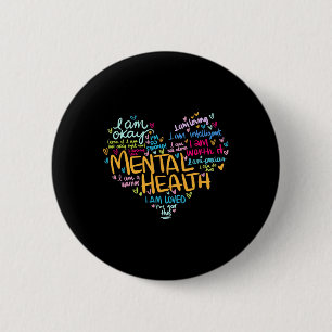 Mental Health Awareness Depression Pullover Heart  6 Cm Round Badge