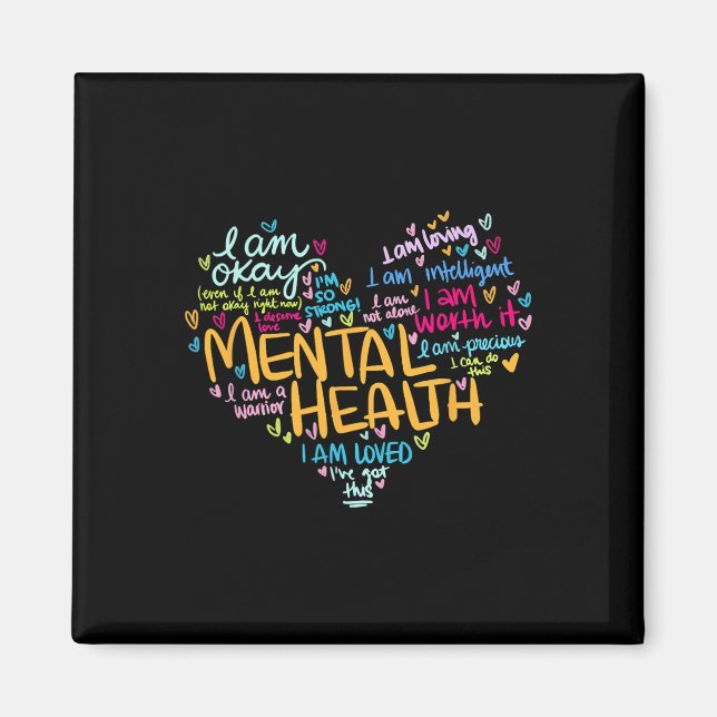 Mental Health Awareness Depression Pullover Heart  Magnet (Front)