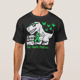 Mental Health Awareness Dino Funny Toddler Boy Cut T-Shirt