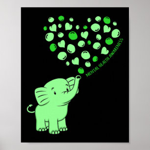 Mental Health Awareness Elephant Hearts Supporter Poster