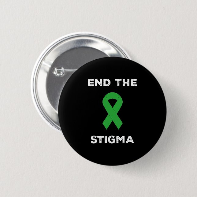 Mental Health Awareness End The Stigma 6 Cm Round Badge (Front & Back)