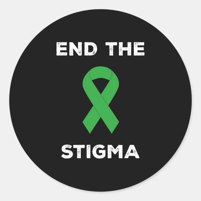 Mental Health Awareness End The Stigma Classic Round Sticker (Front)