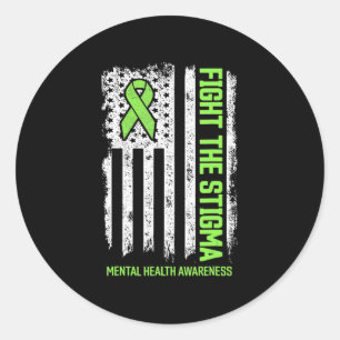 Mental Health Awareness  Fight The Stigma Mental H Classic Round Sticker