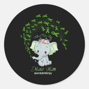 Mental Health Awareness Gift Warrior Men Women  Classic Round Sticker