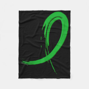 Mental Health Awareness Green Graffiti Ribbon  Fleece Blanket