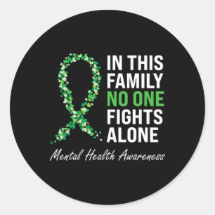 Mental Health Awareness Green Ribbon 3 Classic Round Sticker