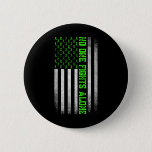 Mental Health Awareness Green Ribbon American Flag 6 Cm Round Badge