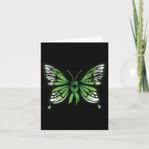Mental Health Awareness Green Ribbon Butterfly Lon Card