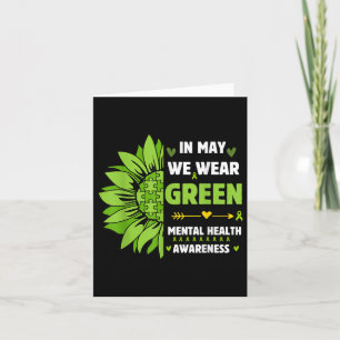 Mental Health Awareness Green Ribbon Sunflower Card
