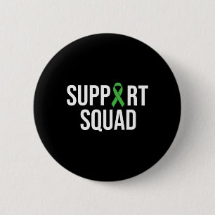 Mental Health Awareness Green Ribbon Support Squad 6 Cm Round Badge