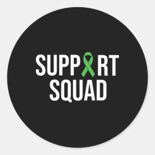 Mental Health Awareness Green Ribbon Support Squad Classic Round Sticker