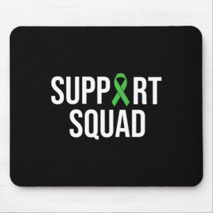 Mental Health Awareness Green Ribbon Support Squad Mouse Pad