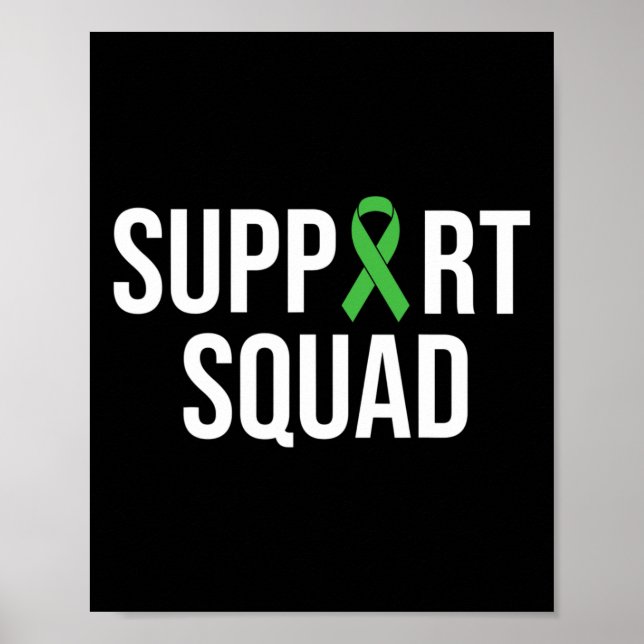 Mental Health Awareness Green Ribbon Support Squad Poster (Front)