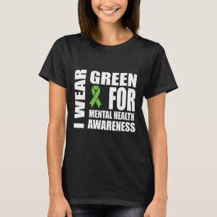 Mental Health Awareness Green Ribbon Support T-Shirt