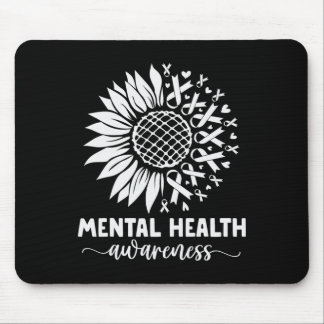 Mental Health Awareness Green Sunflower Women Ment Mouse Pad