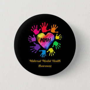 Mental Health Awareness Hands Gift 6 Cm Round Badge