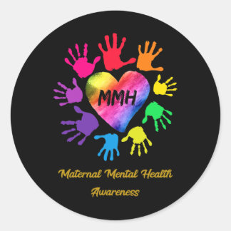 Mental Health Awareness Hands Gift  Classic Round Sticker