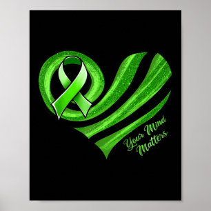 Mental Health Awareness Heart Green Mental Health  Poster