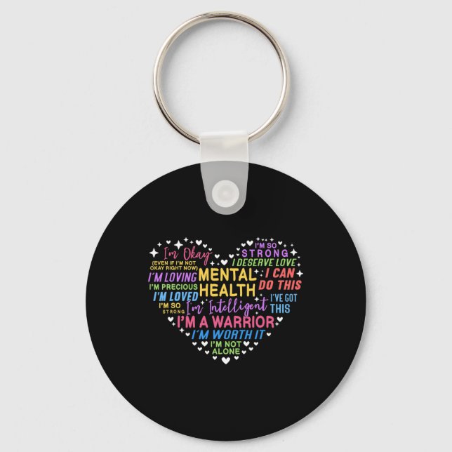 Mental Health Awareness Heart  Key Ring (Front)