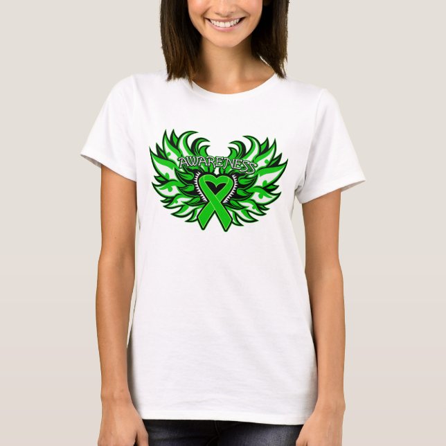 Mental Health Awareness Heart Wings T-Shirt (Front)