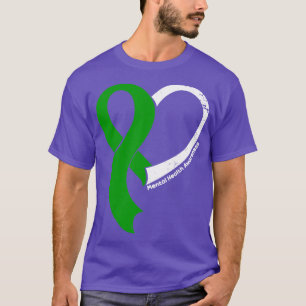 Mental Health Awareness Hope Love Heart Ribbon Hap T-Shirt