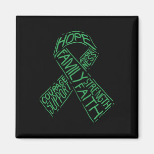 Mental Health Awareness Illness Green Ribbon Words Magnet