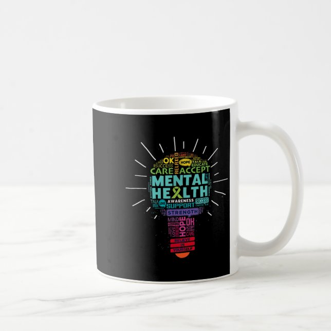Mental Health Awareness Light Bulb Inspirational Coffee Mug (Right)