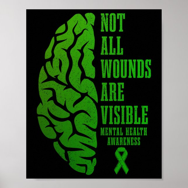 Mental Health Awareness Matters Not All Wounds Are Poster (Front)