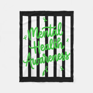 Mental Health Awareness Mens Women Mental Health Fleece Blanket