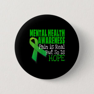 Mental Health Awareness Mental Health Ribbon 6 Cm Round Badge