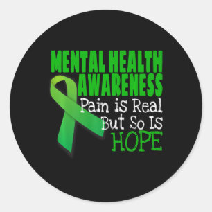 Mental Health Awareness Mental Health Ribbon Classic Round Sticker