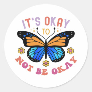 Mental Health Awareness Monarch Butterfly Classic Round Sticker