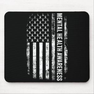 Mental Health Awareness Month American Flag for Mouse Pad